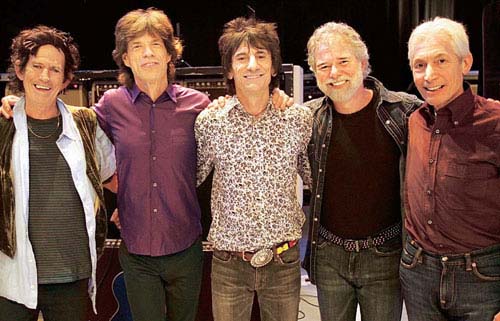 Chuck Leavell with the Rolling Stones