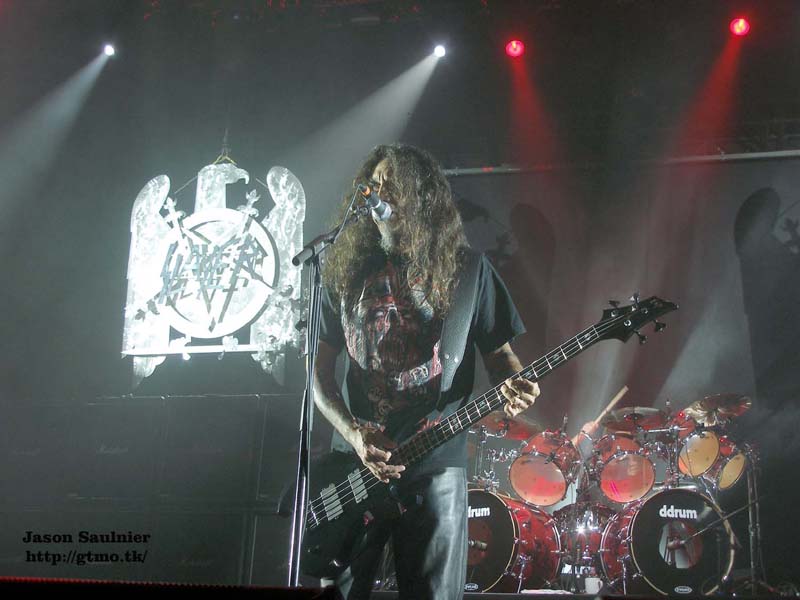 Slayer Tom Araya drum set in background halifax show