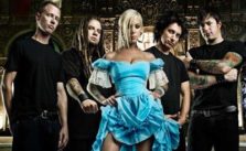 In This Moment Maria Brink in blue dress