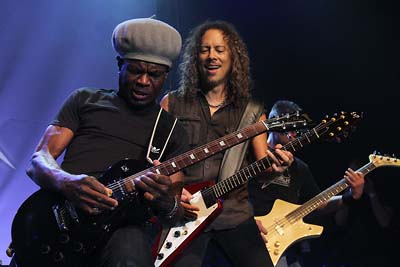 lloyd grant, kirk hammett, Ron McGovney at metallica concert live