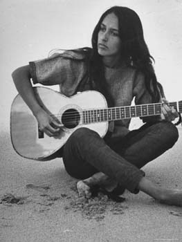 Joan Baez guitar at beach