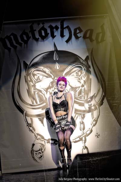 Namm 2014 motorhead girl in nylons