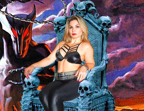 ladyevil on throne with dio cover