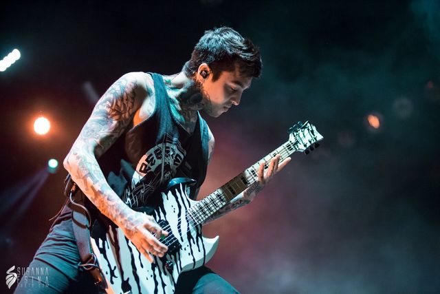 Pierce the Veil white guitar